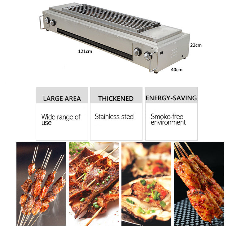 Commercial Heavy Duty 8 Gas Burners Smokeless Kebab Skewer BBQ Grill Machine Commercial Heavy Duty 8 Gas Burners Smokeless Kebab Skewer BBQ Grill Machine